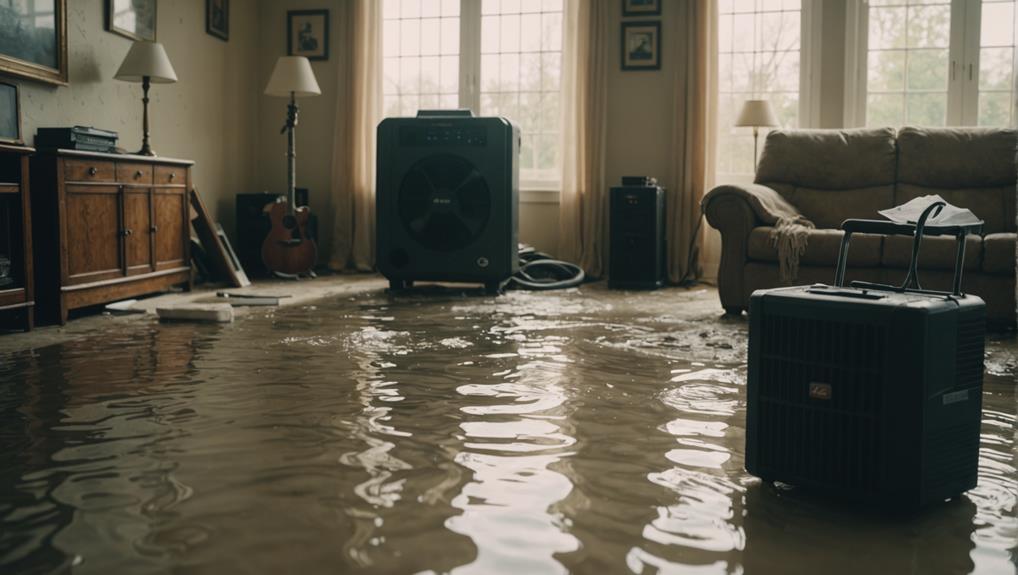 Water damage restoration equipment in action, showing professional extraction and drying process used in Bulverde mold remediation projects.